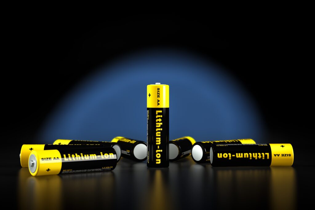 Lithium-Ionen-Batterien in schwarz-gelb